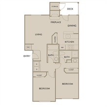 TWO BEDROOM TWO BATH 4-104 floor plan
